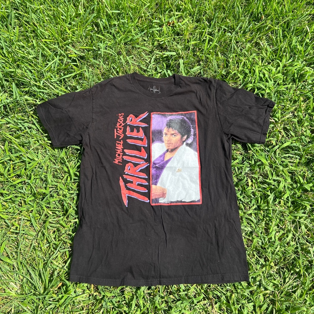 Michael Jackson Thriller T-Shirt Short Sleeve Crew Neck Black Size XL